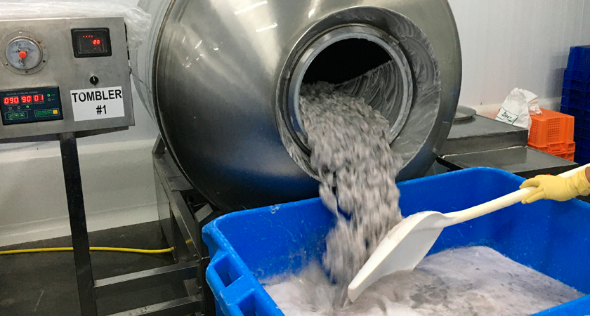 Processing room of seafood